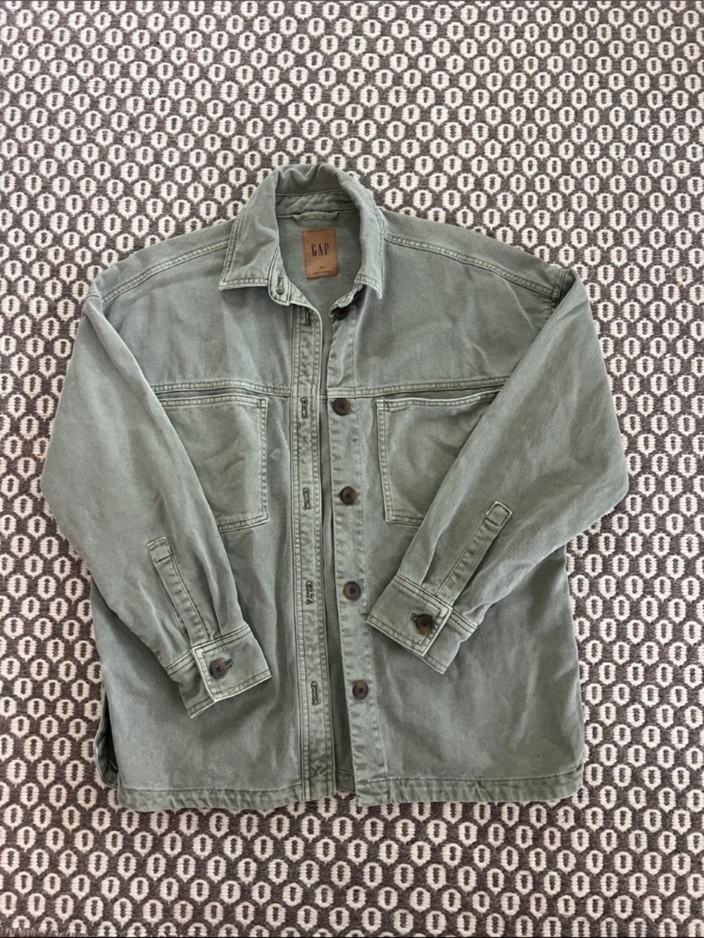 GAP Olive Green Button-Front Utility Jacket